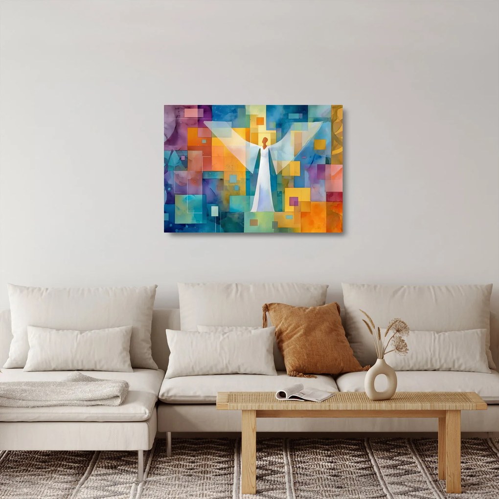 Obraz na szkle - Geometryczny anioł (70x50 cm)