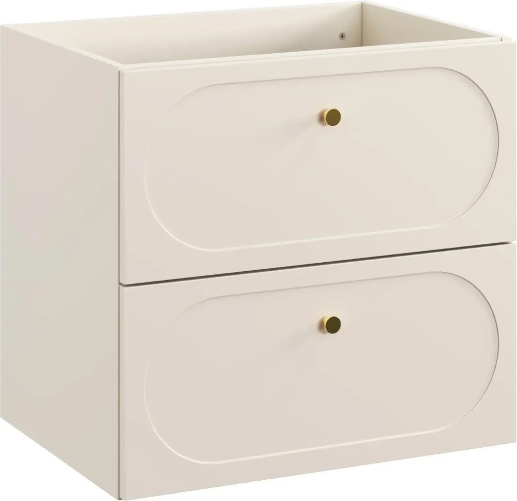 Szafka pod umywalkę DONNA SAND 2S 60cm beż piaskowy z umywalką wpuszczaną FLY COMAD