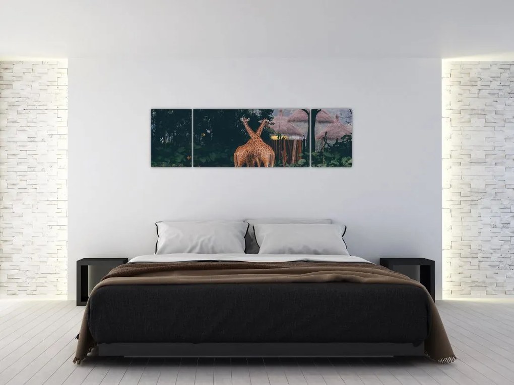 Obraz dwóch żyraf (170x50 cm)