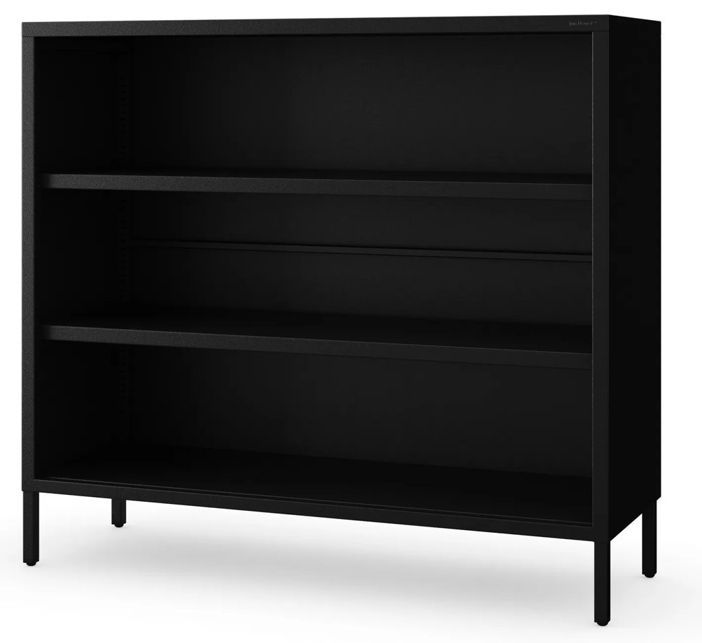 Niski regał metalowy czarny Modern LUCA 1000 x 900 x 350 mm