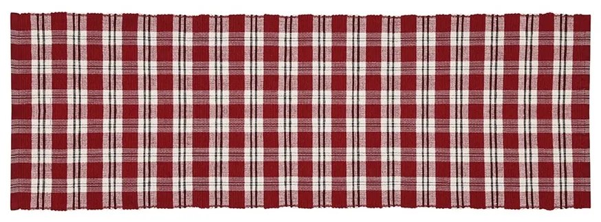 Bieżnik Happy Check winowy/czarny, 35 x 120 cm, 35 х 120 cm