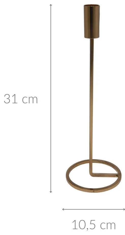 Minimalistyczny świecznik na jedną świecę, 31 cm