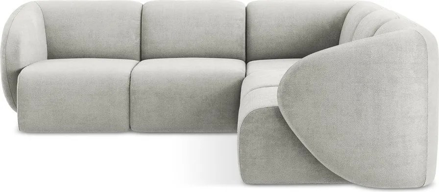 Jasnoszary narożnik z tkaniny szenilowej Lani – Makamii