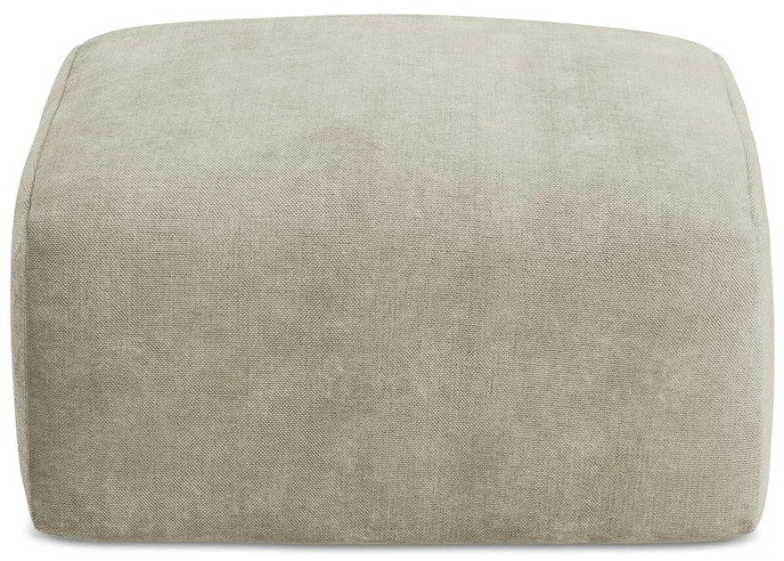 Beżowy podnóżek z tkaniny szenilowej Leila – Makamii