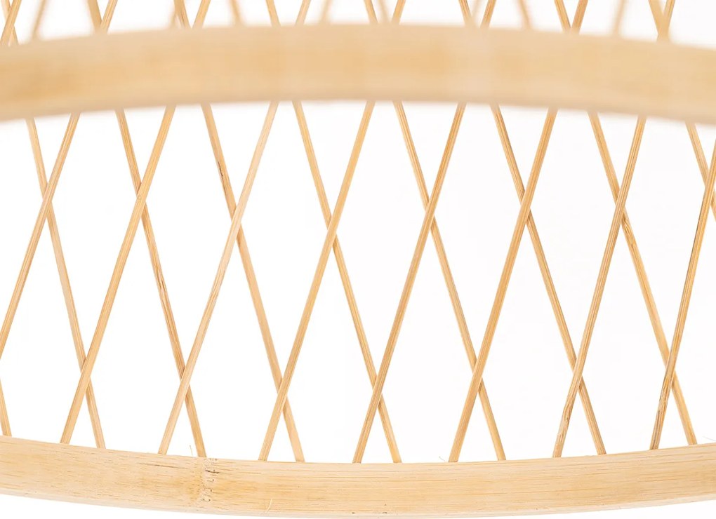 Rustykalna lampa wisząca zewnętrzna z rattanu 40x55 cm - Calamus