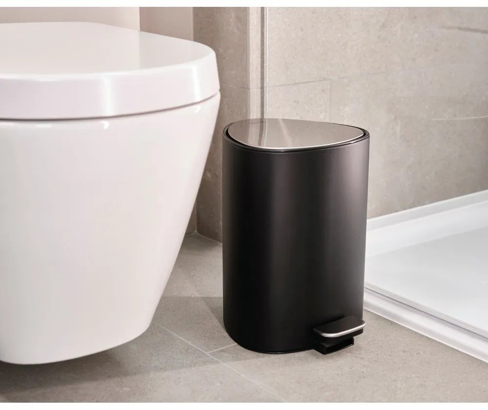 Stalowy kosz na śmieci z pedałem w kolorze matowej czerni 5 l EasyStore Luxe – Joseph Joseph
