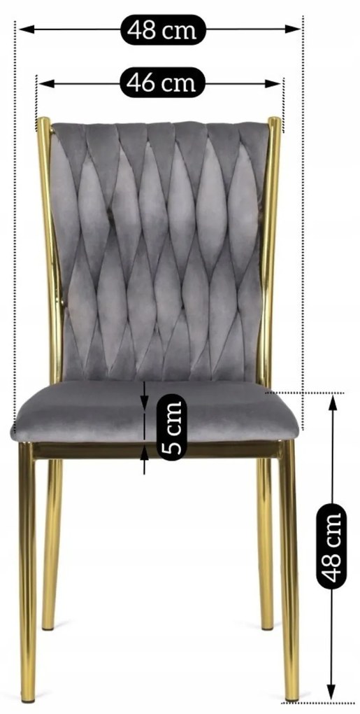 Zestaw Stół Okrągły SALLO 110 cm i 4 Krzesła Tapicerowane Plecione DAN Szare Glamour