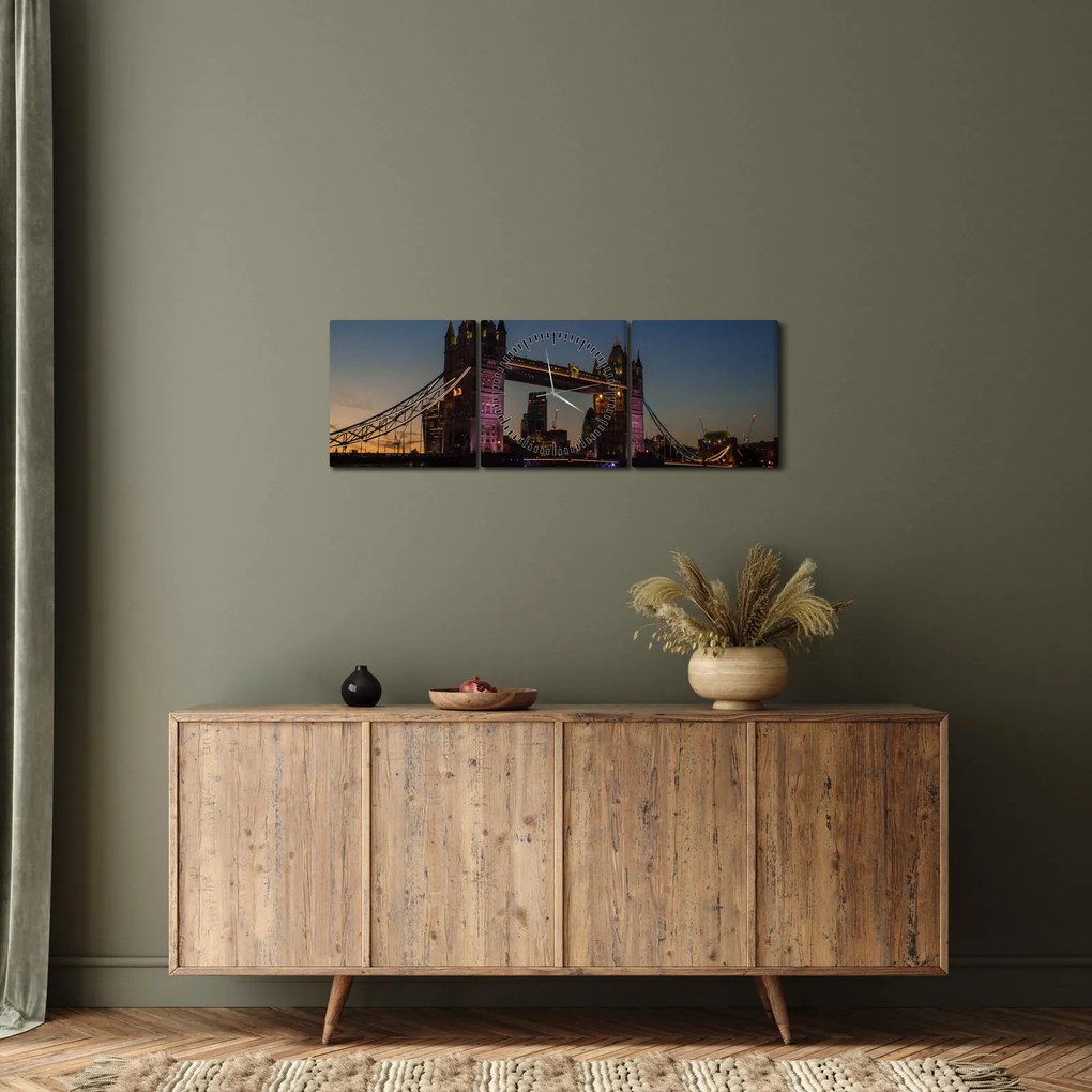 Obraz - Tower bridge (z zegarem) (90x30 cm)