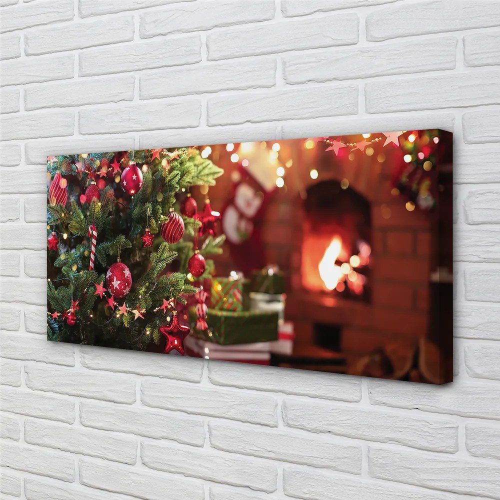 Zdjęcie na płótnie Bombki, Choinka i Prezenty