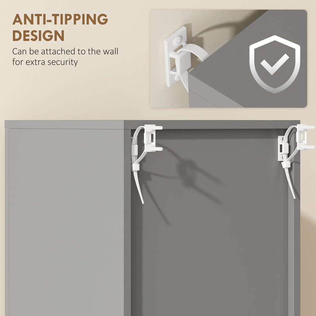 kleankin Szafka łazienkowa, komoda, z półkami i szufladą, regulowana, Szary | Aosom PL