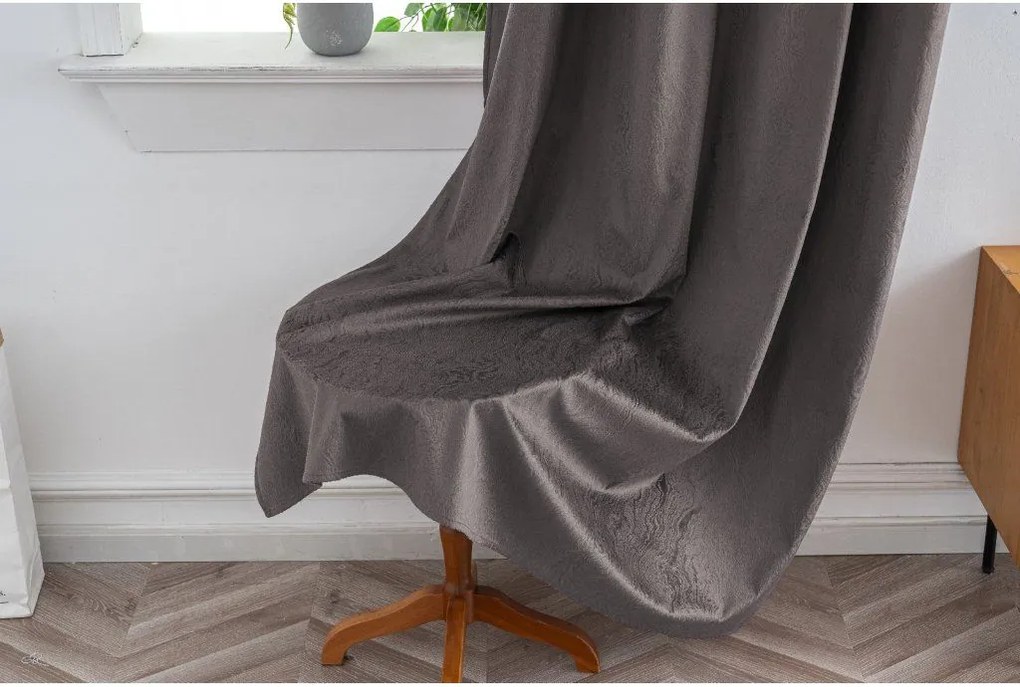 Zasłona zaciemniająca DUNES VELVET 140x250 cm, ciemnoszara Zawieszanie: Metalowe pierścienie