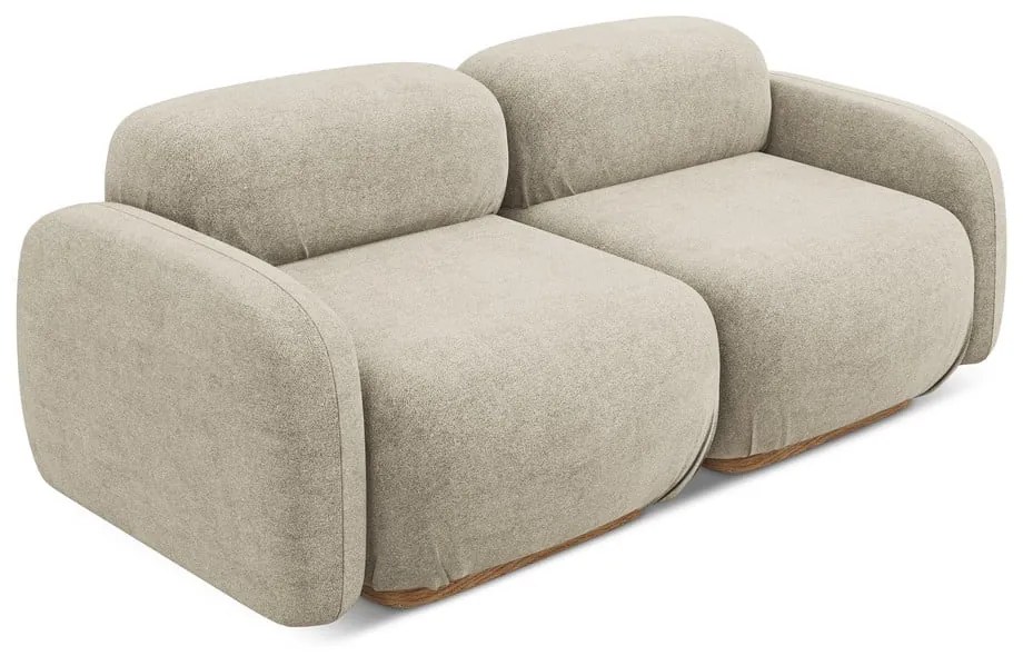 Beżowa sofa modułowa z materiału bouclé 190 cm Ailani – Makamii