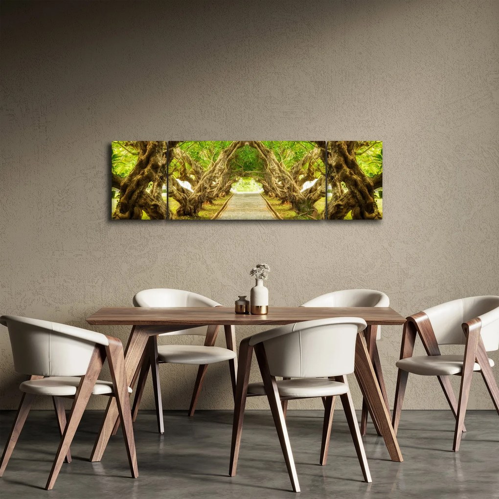 Obraz - Żywy tunel plumerii (170x50 cm)