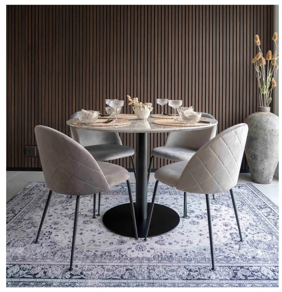 Jasnoszare aksamitne krzesła zestaw 2 szt. Geneve – House Nordic
