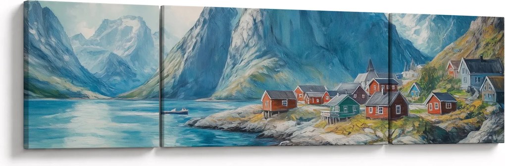Obraz - Norweskie miasteczko (170x50 cm)