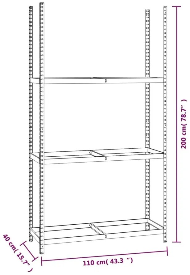 Stalowy 3 poziomowy regał na opony - Ifexo 4X