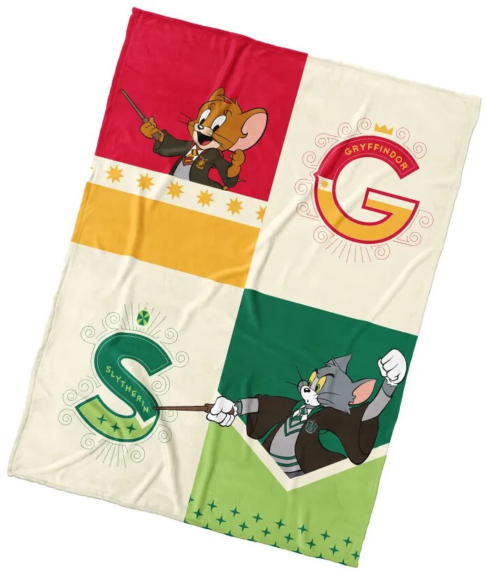 Carbotex Kocyk dziecięcy Tom i Jerry w Hogwarcie,130 x 170 cm
