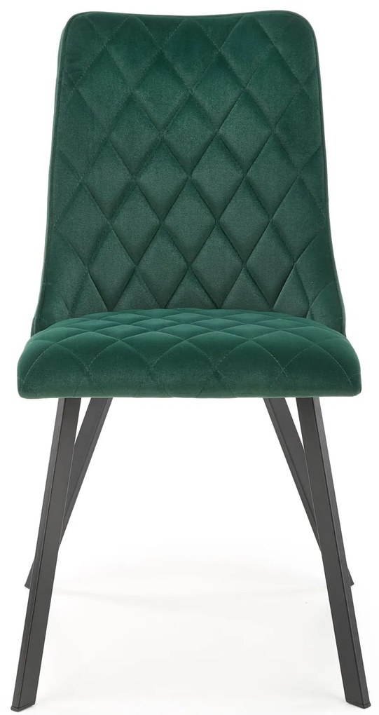 Krzesło ciemny zielony velvet, K450 nowoczesne, loftowe, wygodne, BLUVEL 78