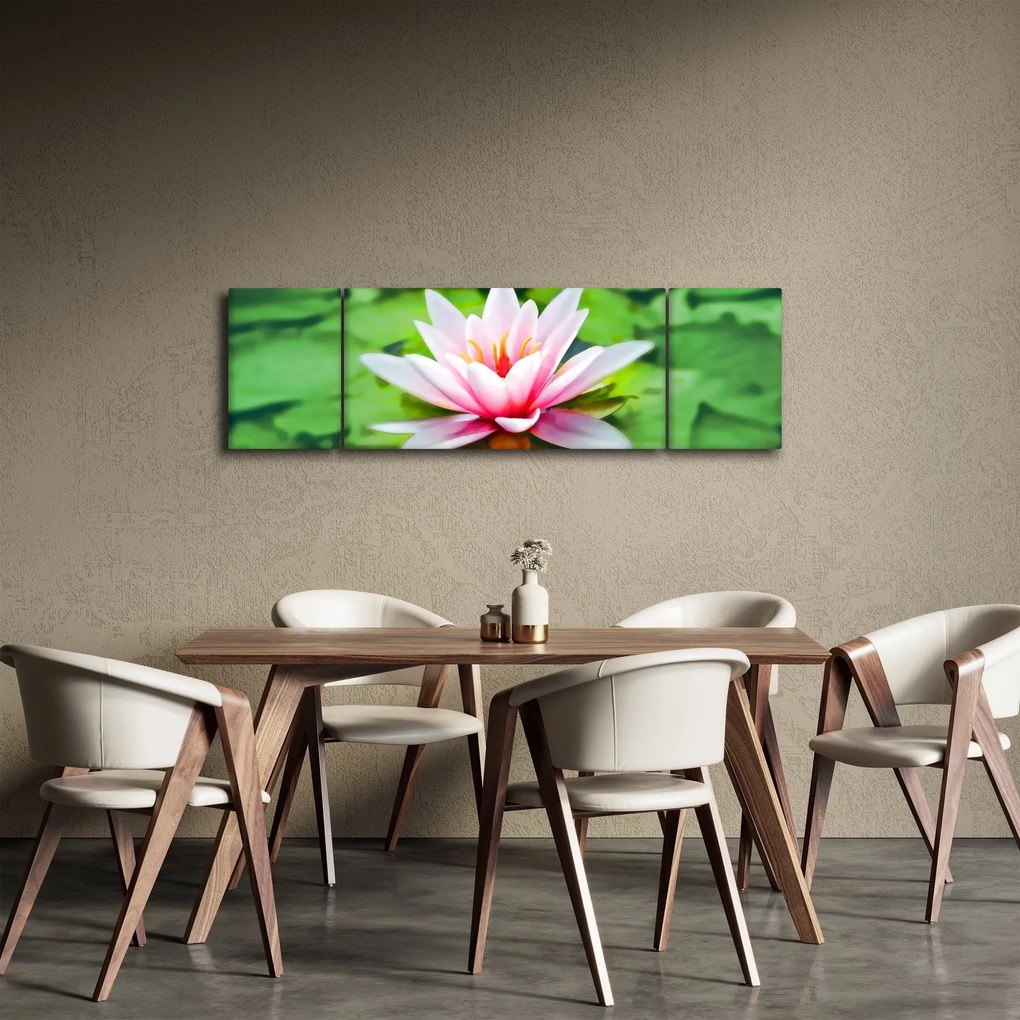 Obraz lilii wodnej na powierzchni (170x50 cm)