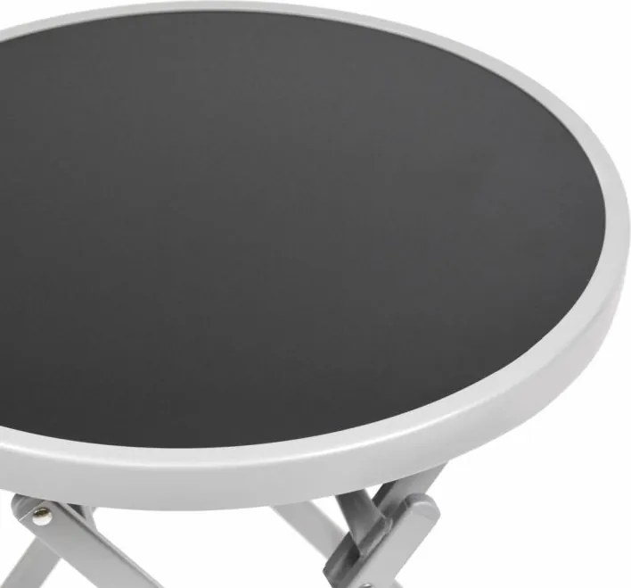 Stolik bistro ogrodowy, składany, Ø 45 cm czarny ciemny