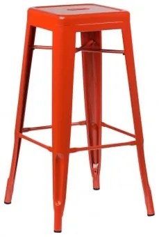 Zestaw 2 Sztaplowanych Wysokich Stołków Stalowych Lix Czerwonawo-pomarańczowy & ↑75 Cm - Sklum