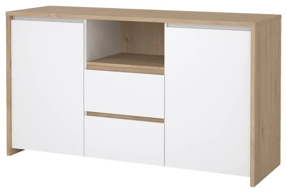 Biało-naturalna komoda w dekorze dębu 149x84x48 cm Next – Tvilum