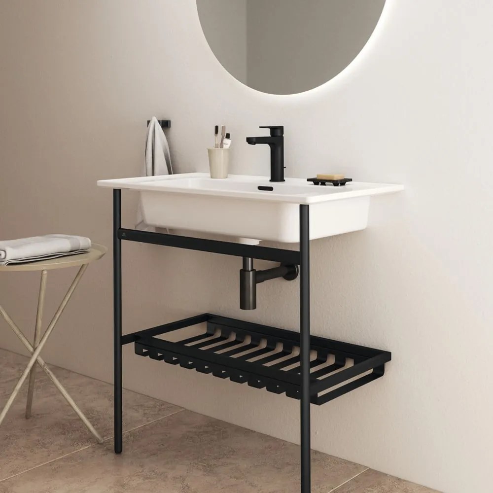 Czarny metalowy stelaż pod umywalkę 76x84 cm Conca – Ideal Standard
