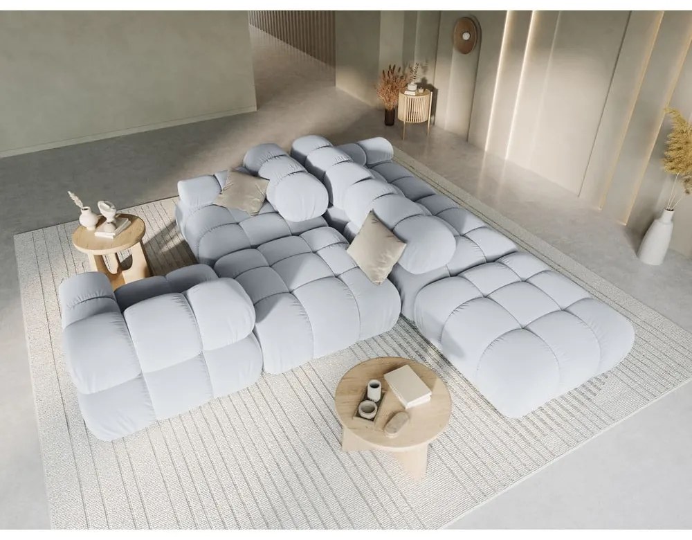 Jasnoniebieska aksamitna sofa 282 cm Bellis – Micadoni Home