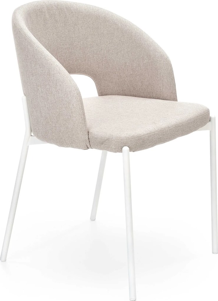 Tapicerowane krzesło do jadalni na białych nogach K486