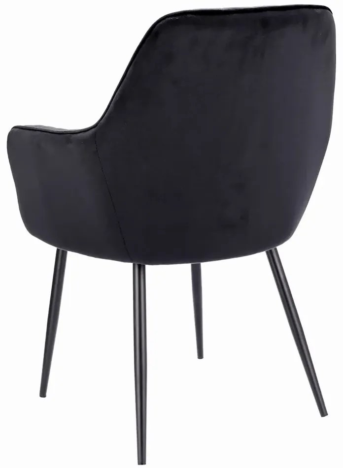 Czarne nowoczesne krzesło z podłokietnikami B2-L35