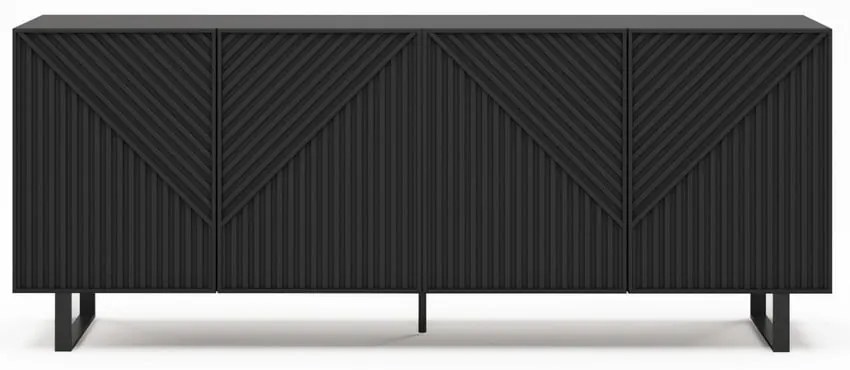 Czarna komoda 201x80x40 cm Peta – Marckeric