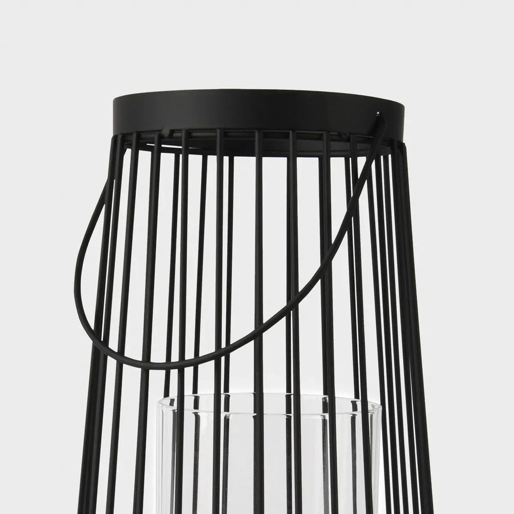 Lampion VERANO metalowa czarna 20x40 cm 735738 HOMLA