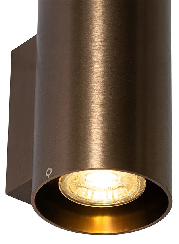 Nowoczesna lampa ścienna brązowa okrągła 2-światłowa - Sandy Nowoczesny Oswietlenie wewnetrzne