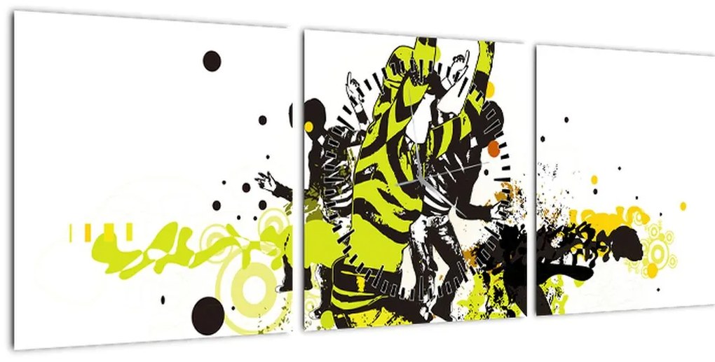 Obraz - Street dance (z zegarem) (90x30 cm)