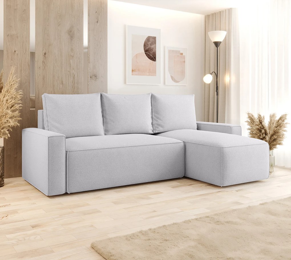 Jasnoszary nowoczesny narożnik tapicerowany G9-D86