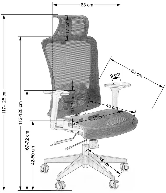 Czarny ergonomiczny obrotowy wentylowany fotel biurowy - Mizo