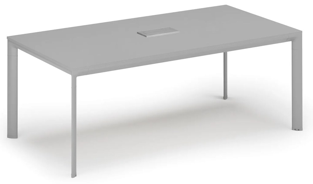 Stół konferencyjny PRIMO INVITATION, 240x120 cm, szary + port blatowy TYP I, srebrny