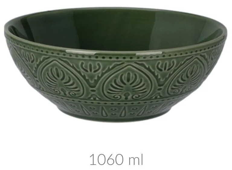 Ceramiczna miska ze żłobionym wzorem, 1060 ml