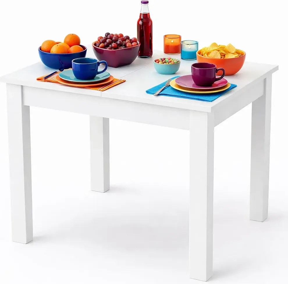 Kwadratowy Stół Biały Kuchenny E0-A96