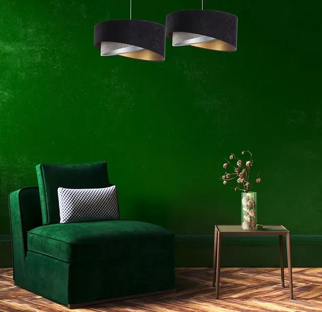 Czarno-szara asymetryczna lampa wisząca - 6X EX992 W1-L85