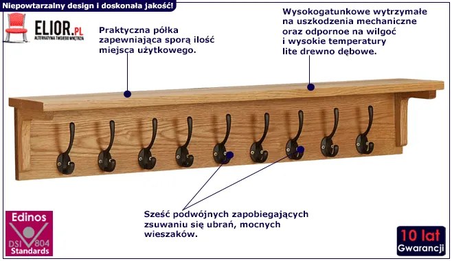 Drewniany wiszący wieszak na ubrania F5-M21