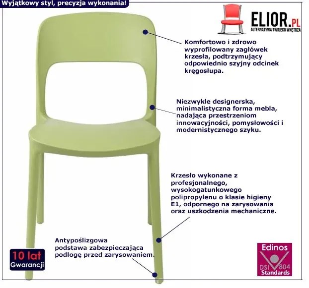 Limonkowe minimalistyczne krzesło B3-Z15