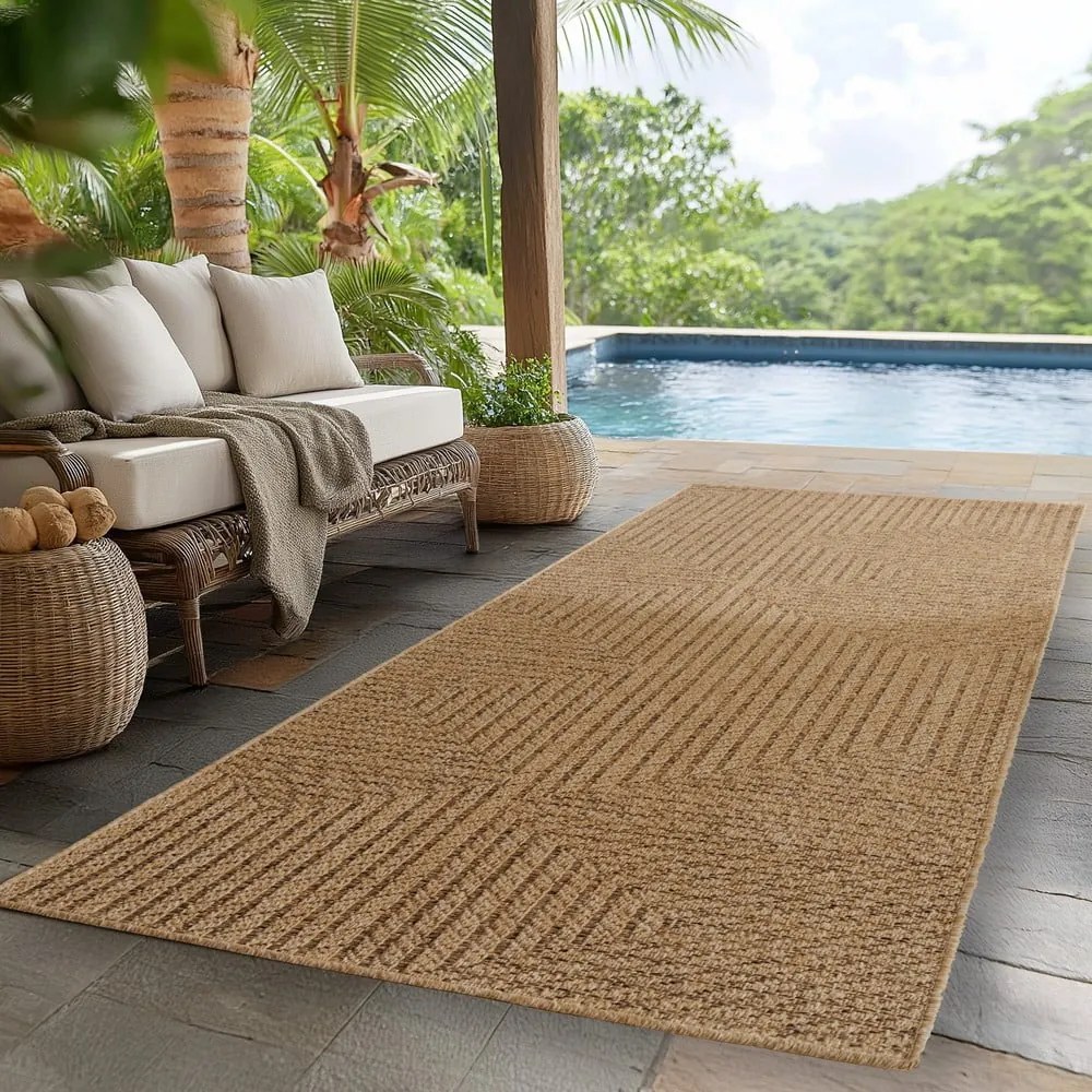 Brązowy chodnik odpowiedni na zewnątrz 80x250 cm Timber 1404 – Ayyildiz Carpets