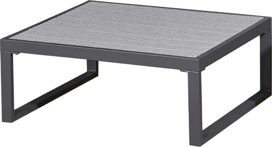 Szary nowoczesny zestaw mebli ogrodowych Marinel - sofa 3 osobowa + pufa + stolik kawowy