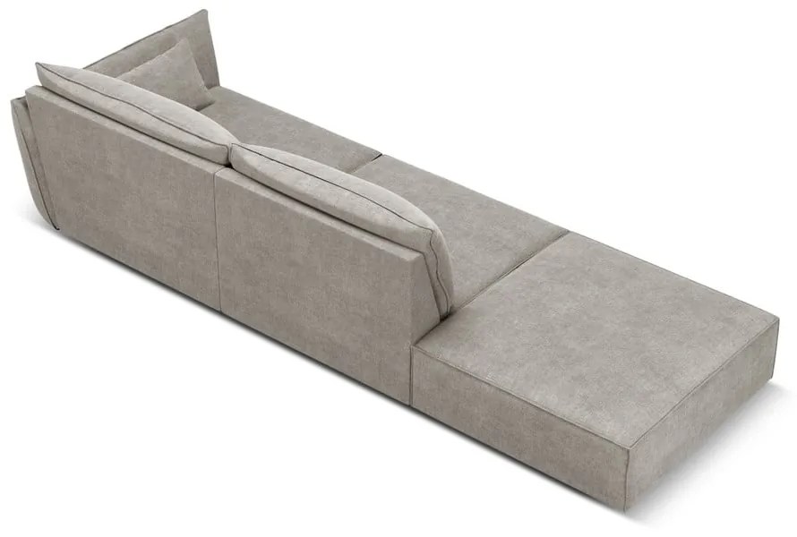 Jasnoszary szezlong (prawostronny) Vanda – Mazzini Sofas
