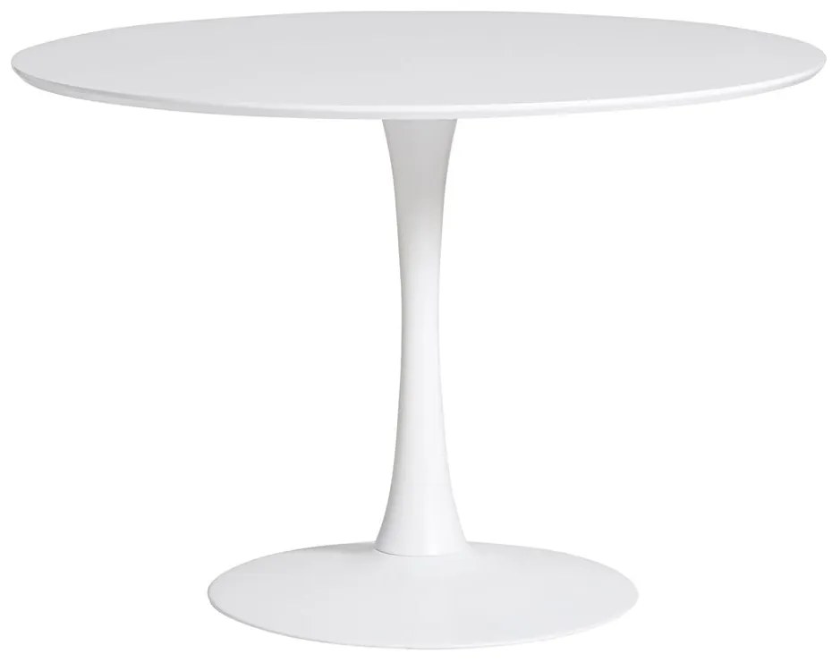 Okrągły biały stół do jadalni Marckeric Oda, ⌀ 110 cm