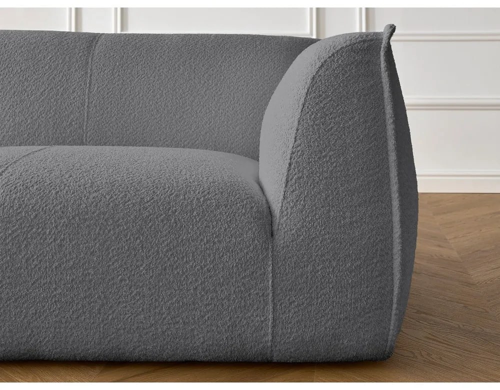 Ciemnoszara sofa z materiału bouclé 242 cm Giorgia – Bobochic Paris