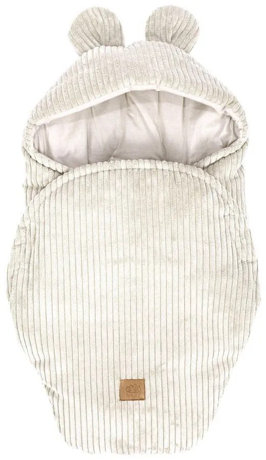 Beżowy rożek niemowlęcy sztruksowy 45x80 cm – Meowbaby