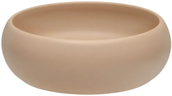 Beżowa okrągła umywalka nablatowa G4-R81