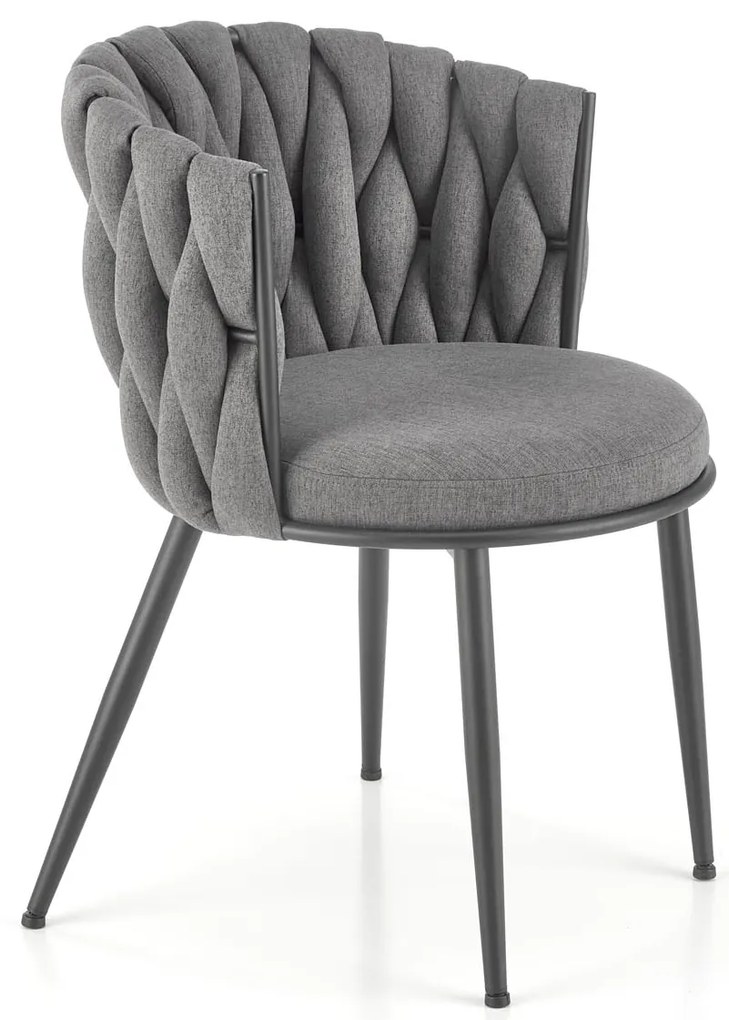 Krzesło popielaty, K516 tkanina NEA 15, nowoczesne, metalowy stelaż